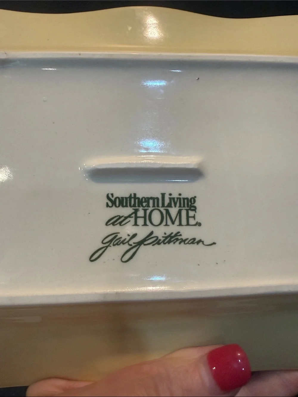 Gail Pittman Vintage Decorative Serving Platter with Hand-Painted Floral Accent